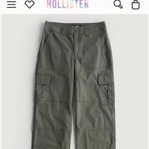Hollister high rise poplin baggy cargo pants